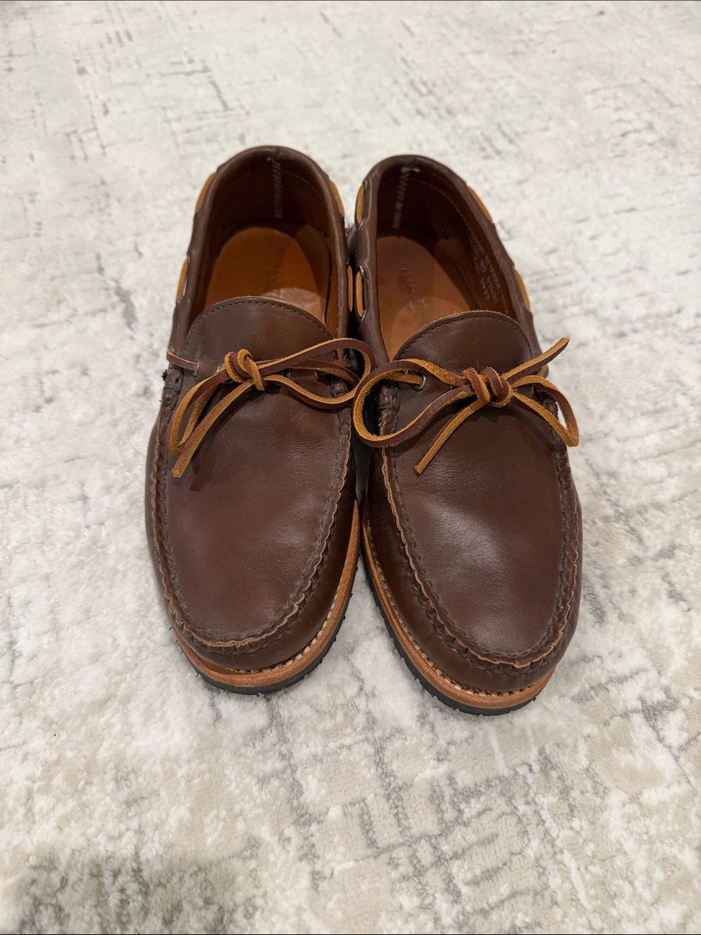 Men's Brown Leather Boat Shoes - 10.5
